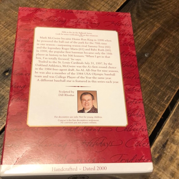 Baseball Mark McGwire Keepsake Christmas tree ornament - Picture 5 of 6